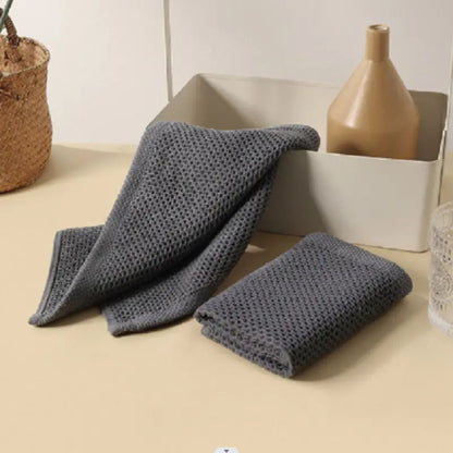 Cotton Waffle Pique Kitchen Towel Absorbent with Hanging Loop Quick-Drying Square