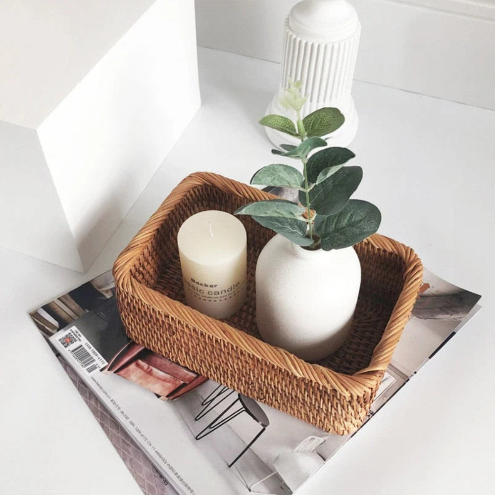 Rectangular Rattan Basket – Handcrafted Storage