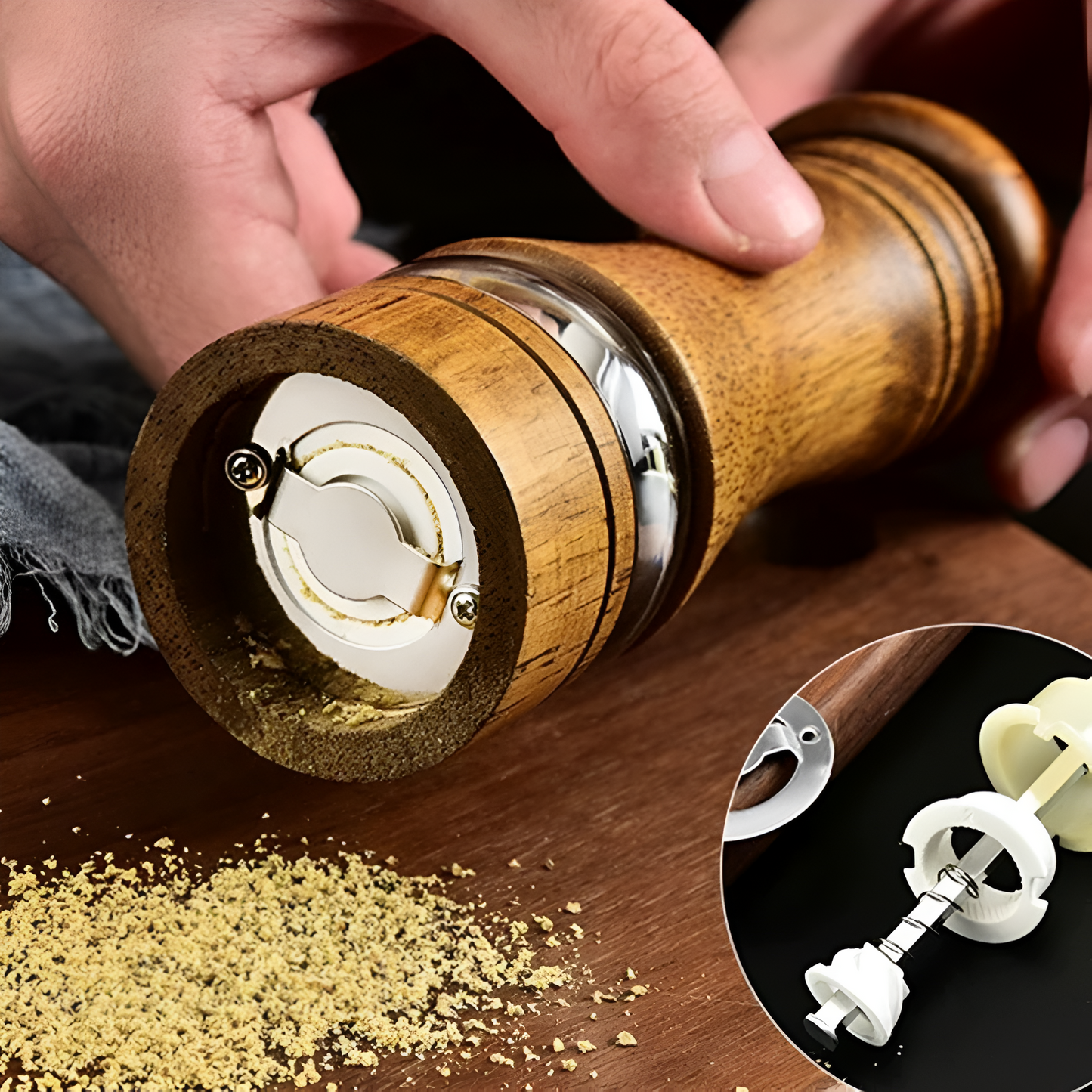 Rustico Oak Spice Mill – Salt & Pepper Set Made from Natural Wood
