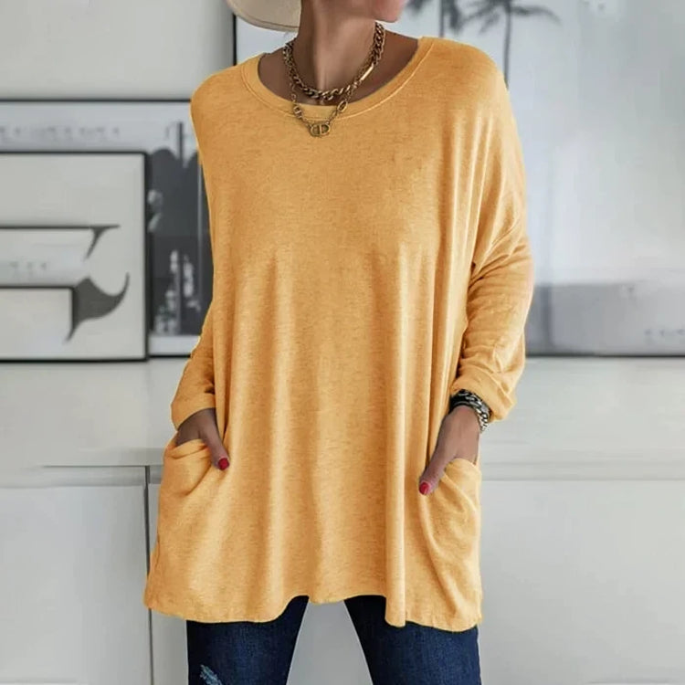 Women's pullover in loose fit with round neckline
