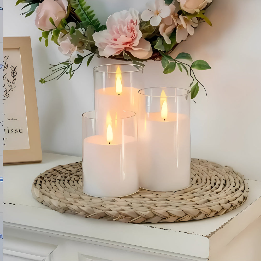 Luminara 3D LED Candle Set – Flameless, Stylish & Safe | Set of 3