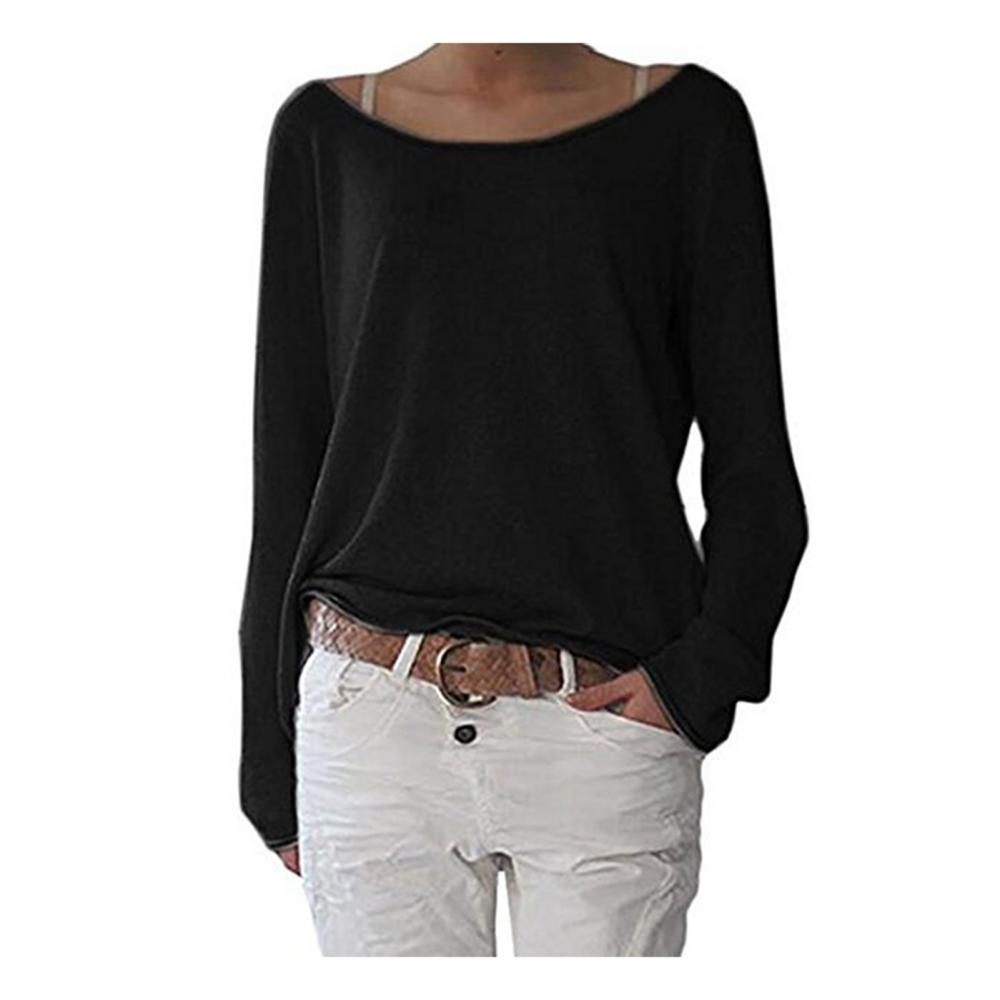Women's fine-knit pullover with round neckline made of viscose blend