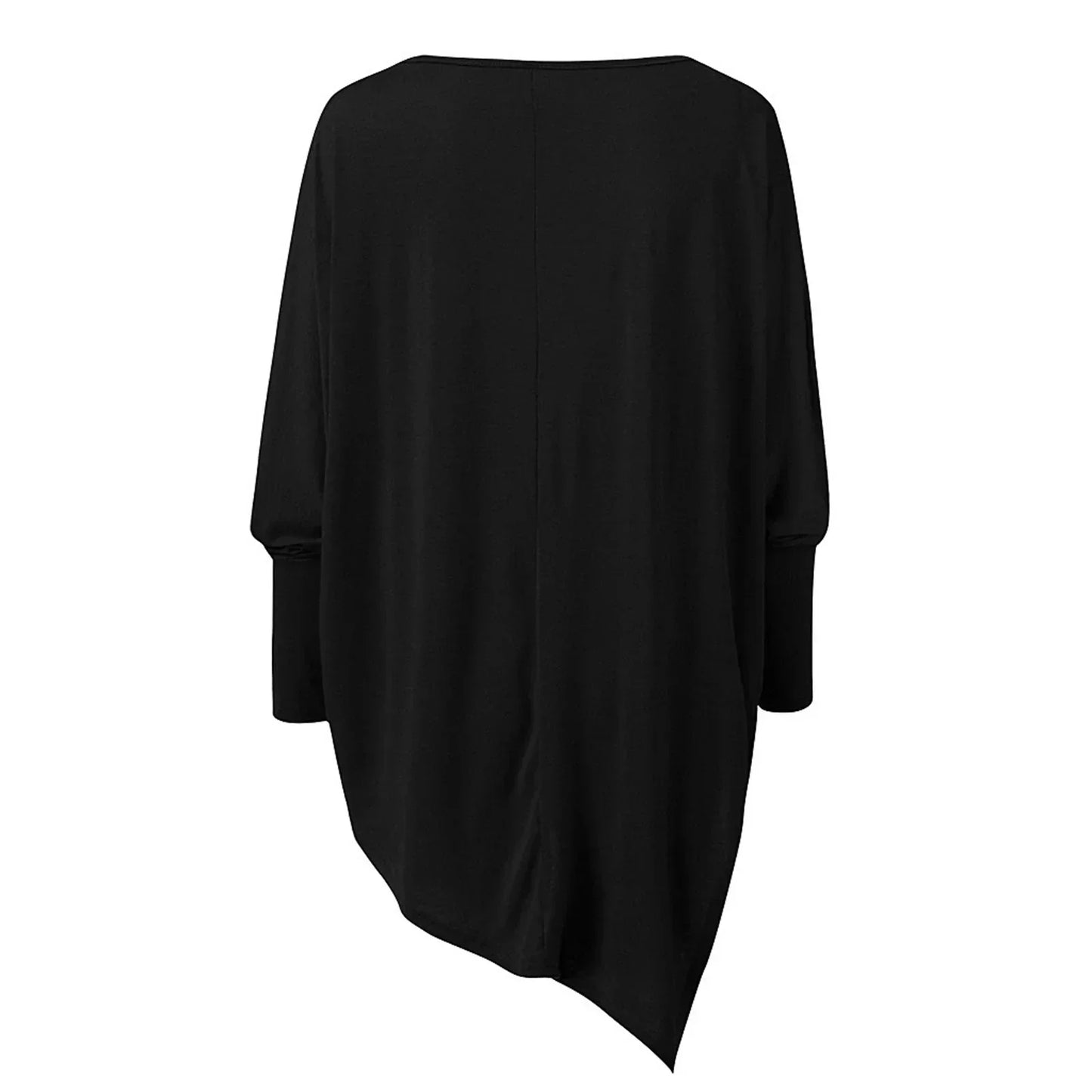 Women's summer top with boat neckline and asymmetrical hem