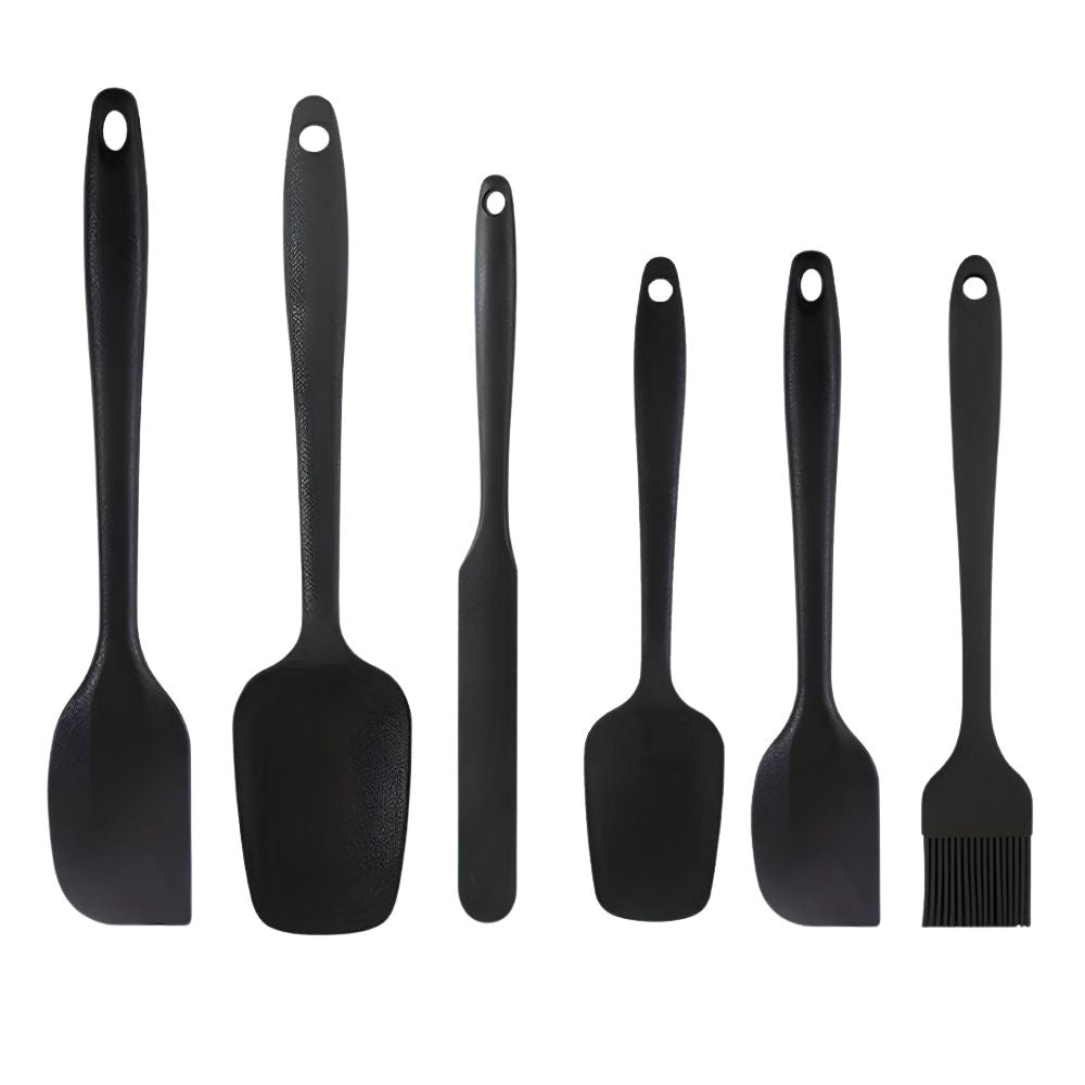 6-Piece Baking Helper Set Made of Heat-Resistant Silicone with Spatula, Macaron Spatula, and Silicone Brush