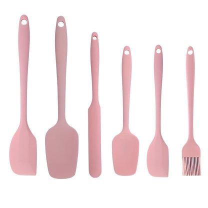 6-Piece Baking Helper Set Made of Heat-Resistant Silicone with Spatula, Macaron Spatula, and Silicone Brush