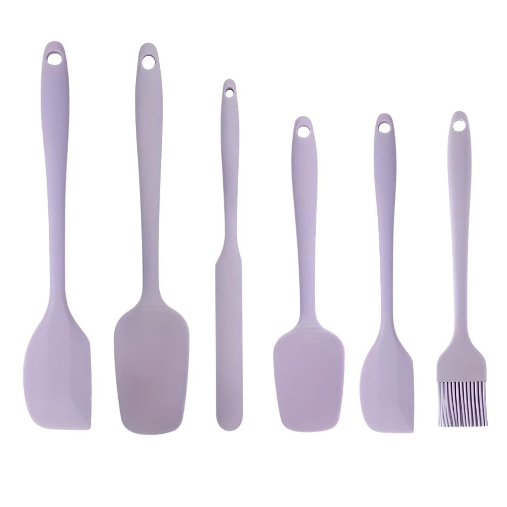 6-Piece Baking Helper Set Made of Heat-Resistant Silicone with Spatula, Macaron Spatula, and Silicone Brush