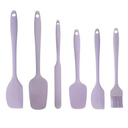 6-Piece Baking Helper Set Made of Heat-Resistant Silicone with Spatula, Macaron Spatula, and Silicone Brush