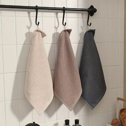 Cotton Waffle Pique Kitchen Towel Absorbent with Hanging Loop Quick-Drying Square