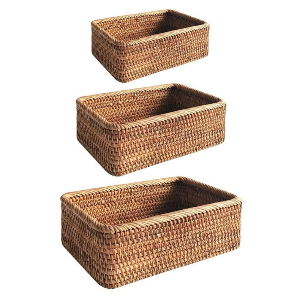 Rectangular Rattan Basket – Handcrafted Storage
