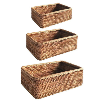 Rectangular Rattan Basket – Handcrafted Storage