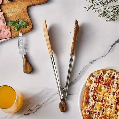 Haverton Kitchen Tongs – Solid Wood & Stainless Steel, Set of 2