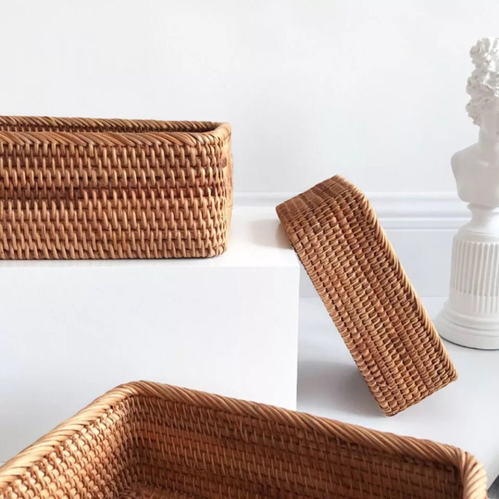 Rectangular Rattan Basket – Handcrafted Storage