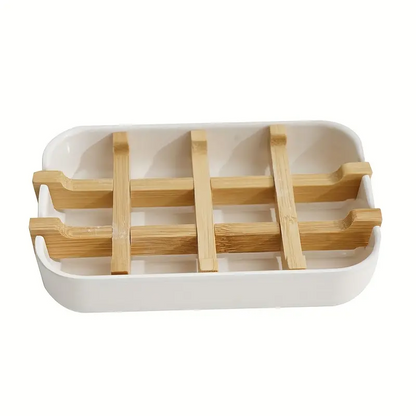 Lumenora Élite Bamboo Soap Dish – Elegant Accessory for the Bathroom