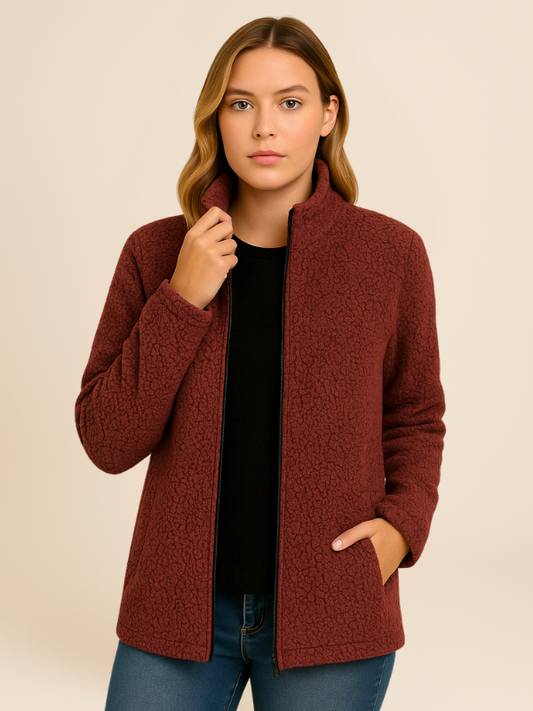 Women's fleece jacket with zipper