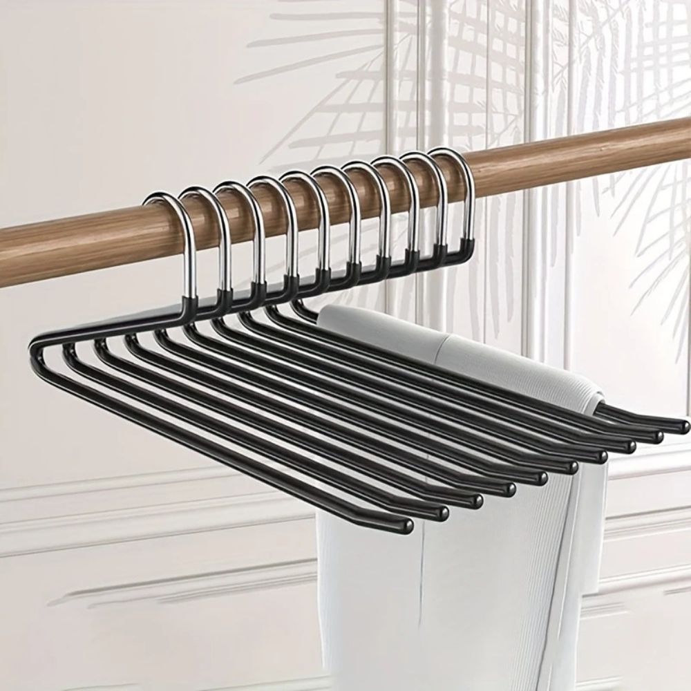 Slim Z-Hangers – Set of 10 in Stainless Steel for Space-Saving Organization