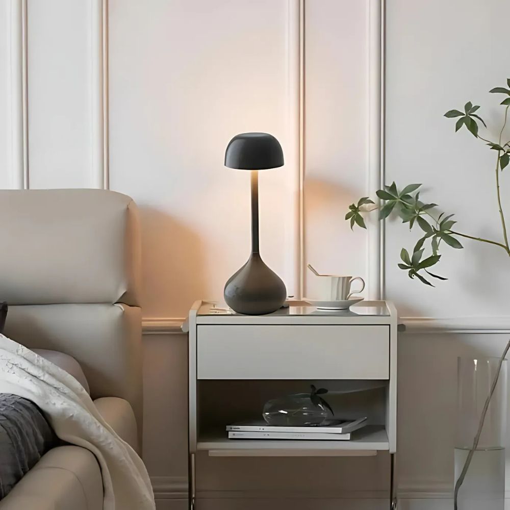 Mushroom-Shaped Desk Lamp Cordless Dimmable with Touch Control and Three Light Colors Battery