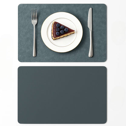 Reversible PU Faux Leather Placemat with Vintage Look Heat-Resistant and Water-Repellent Rectangular