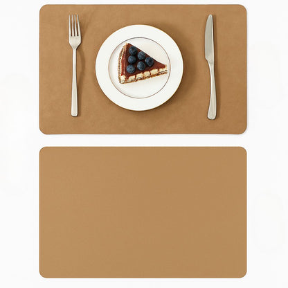 Reversible PU Faux Leather Placemat with Vintage Look Heat-Resistant and Water-Repellent Rectangular