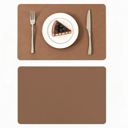 Reversible PU Faux Leather Placemat with Vintage Look Heat-Resistant and Water-Repellent Rectangular