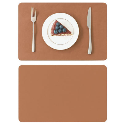 Reversible PU Faux Leather Placemat with Vintage Look Heat-Resistant and Water-Repellent Rectangular