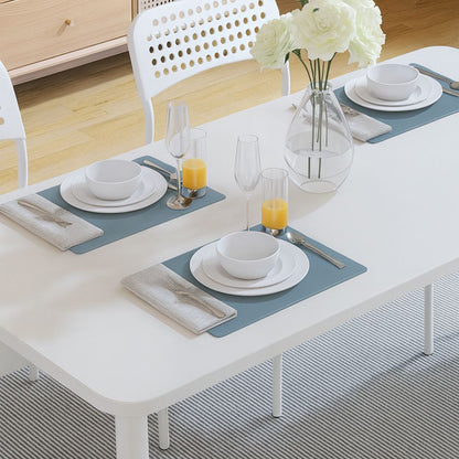 Reversible PU Faux Leather Placemat with Vintage Look Heat-Resistant and Water-Repellent Rectangular