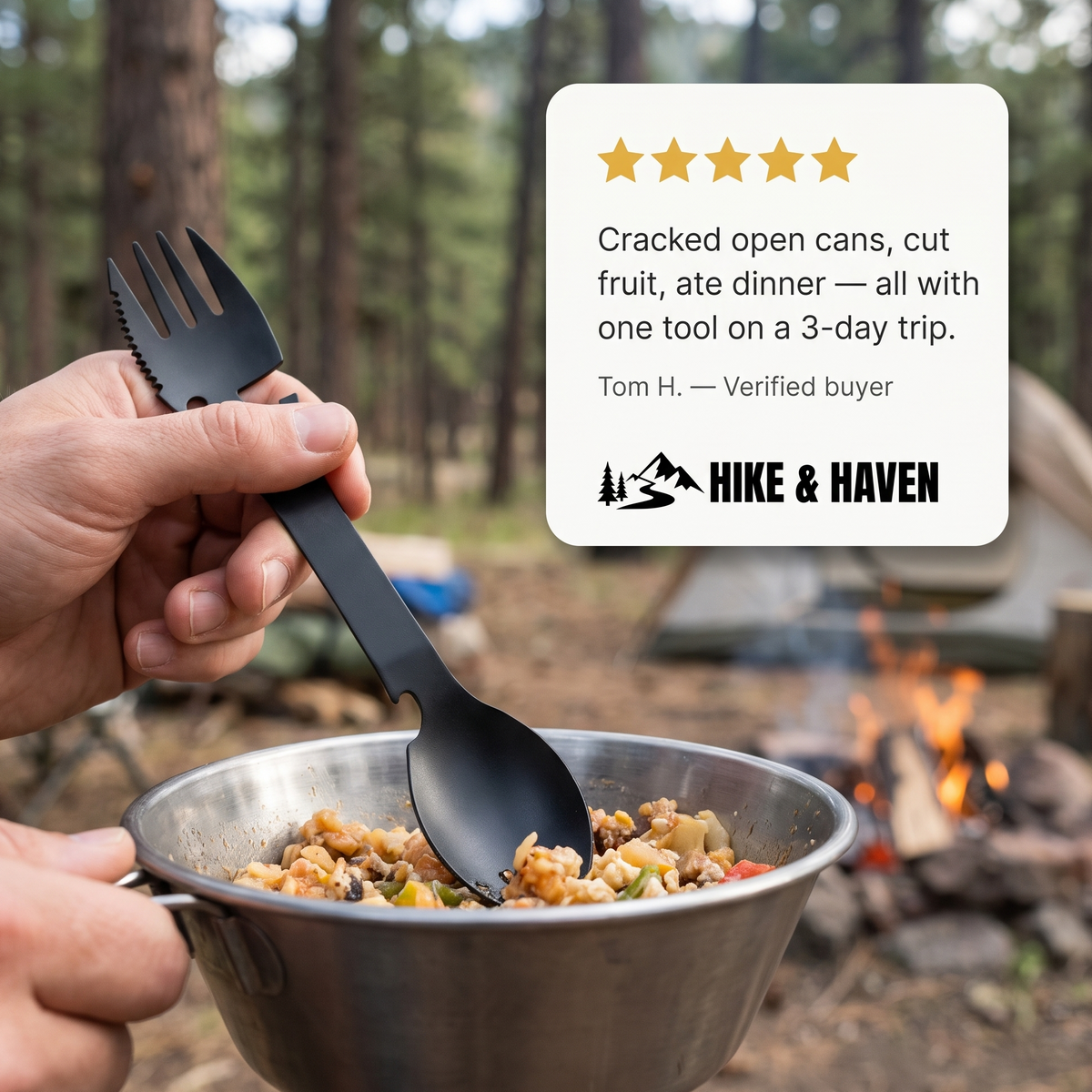 Multitool Cutlery 5-in-1 Stainless Steel Camping EDC