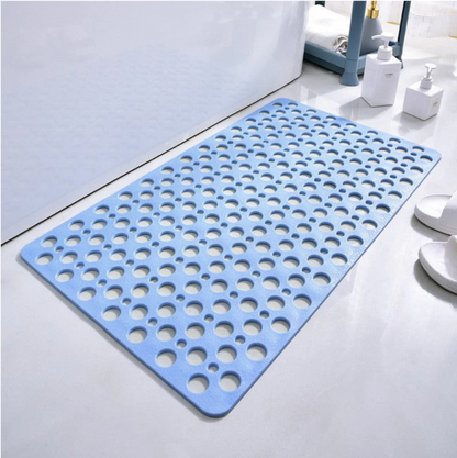 Silicone shower mat, non-slip with suction cups, water-draining hole structure, mold resistant