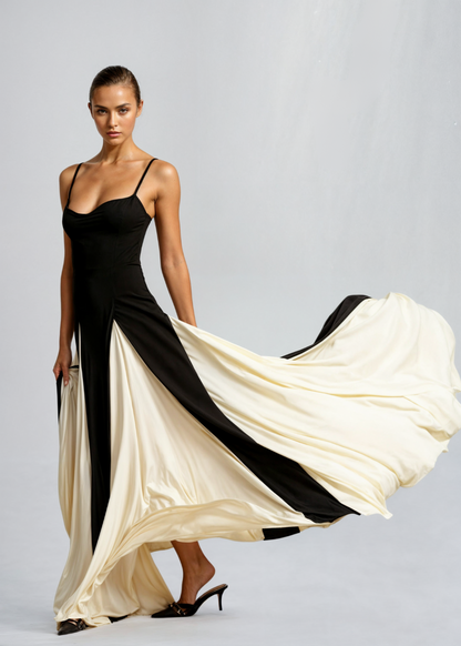 Serena women's maxi dress with flowing cut and sleeveless design