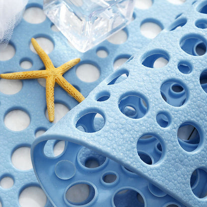 Silicone shower mat, non-slip with suction cups, water-draining hole structure, mold resistant