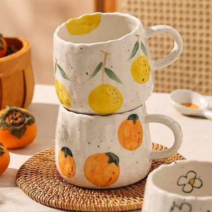 Cheerful Fruit Ceramic Mugs – Unique, Hand-Painted & Glossy