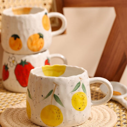 Cheerful Fruit Ceramic Mugs – Unique, Hand-Painted & Glossy