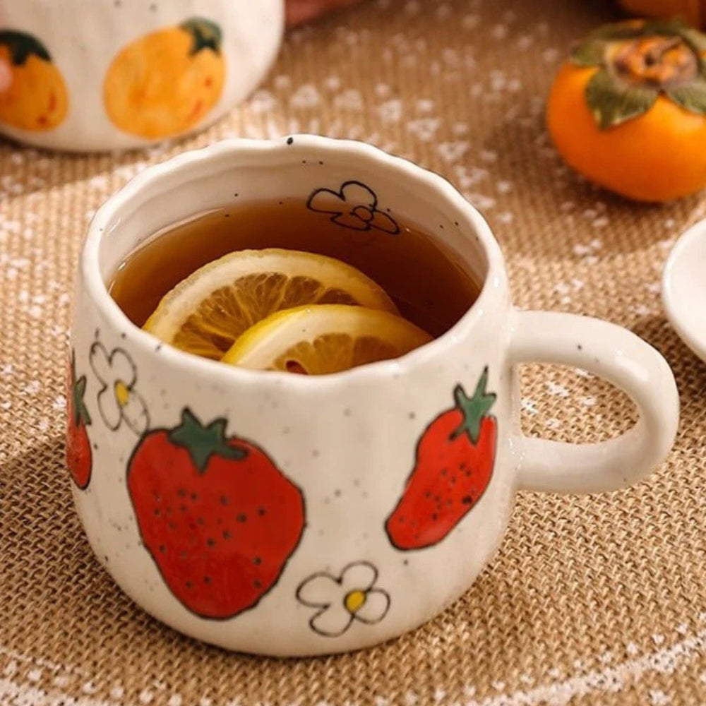Cheerful Fruit Ceramic Mugs – Unique, Hand-Painted & Glossy