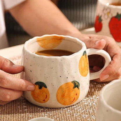 Cheerful Fruit Ceramic Mugs – Unique, Hand-Painted & Glossy