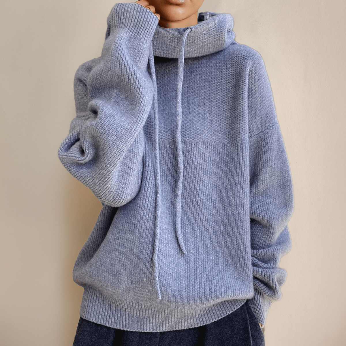 Women's turtleneck sweater made of merino wool