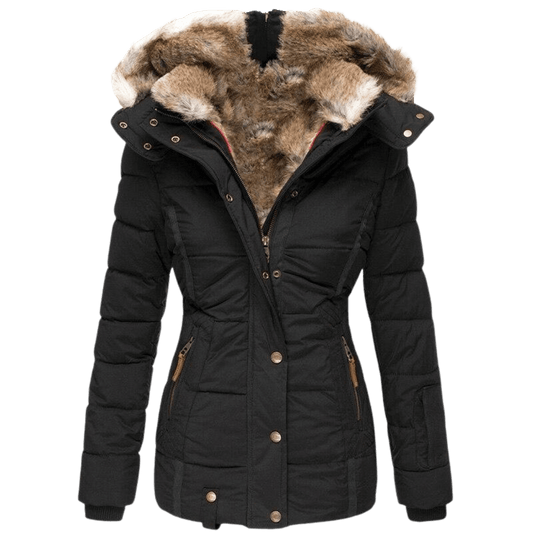 Women's winter jacket with faux fur lining and tailored fit