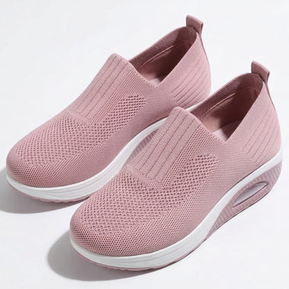 Women's sneakers with mesh upper and wedge sole