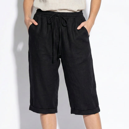 Women's capri pants with drawstring