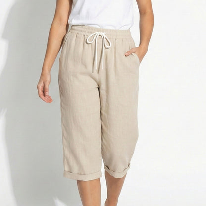 Women's capri pants with drawstring