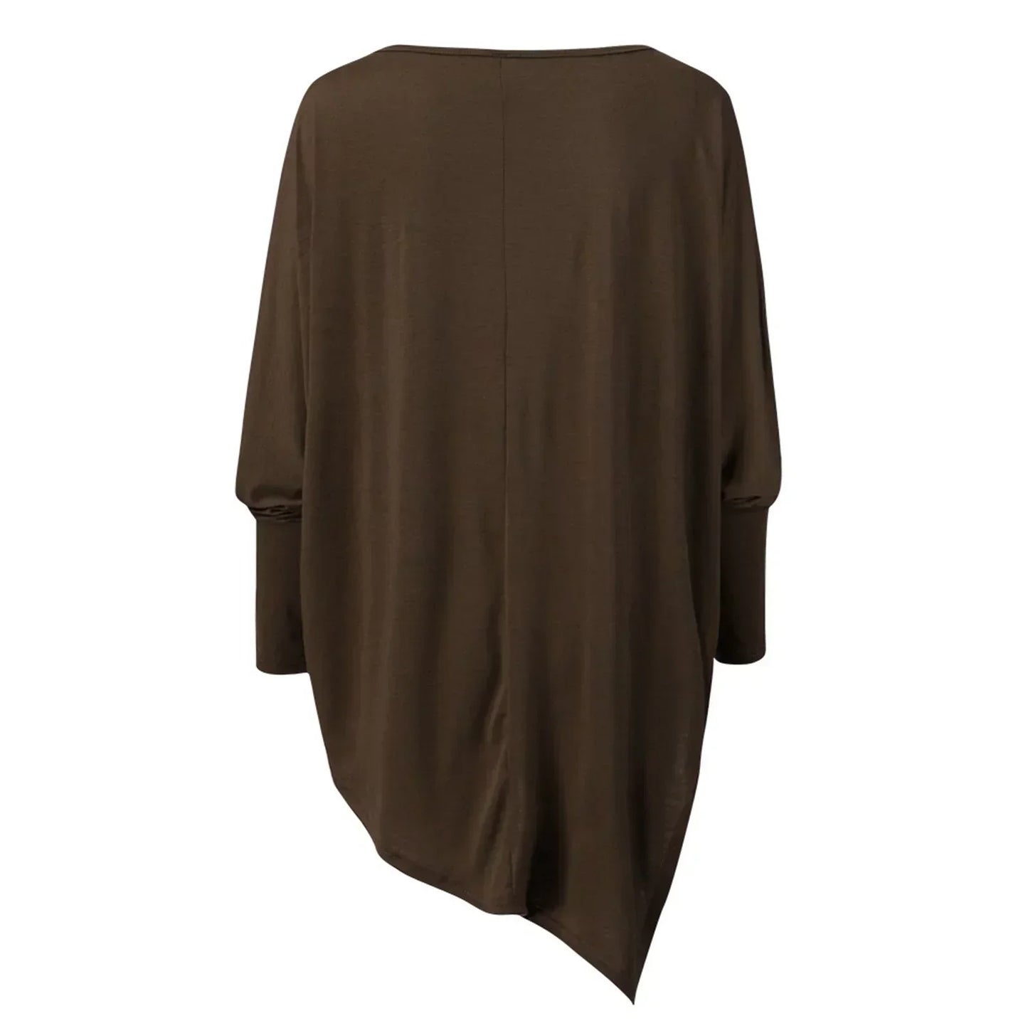 Women's summer top with boat neckline and asymmetrical hem