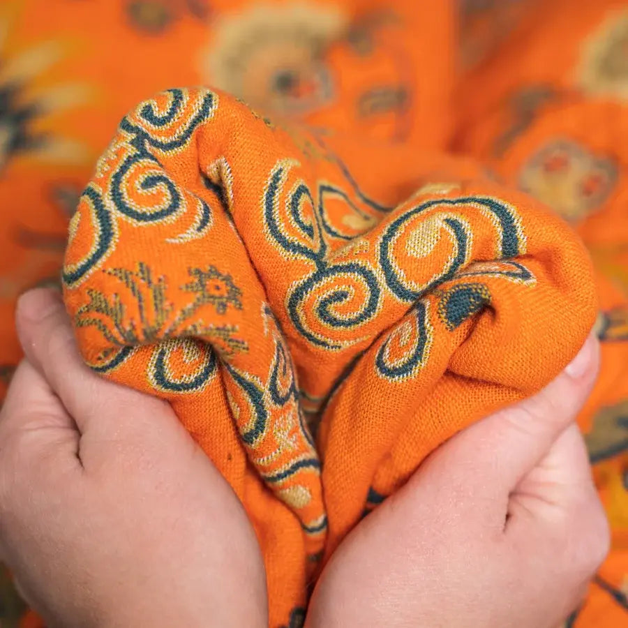 Boho cotton reversible throw with mandala pattern and fringes, sofa cover multi-layered