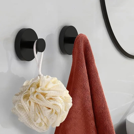 Stainless steel wall hook, self-adhesive, drill-free, reusable for bathroom and kitchen