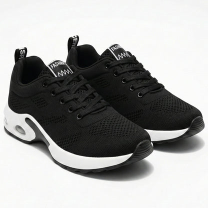 Women's walking shoes with air cushioning and breathable mesh