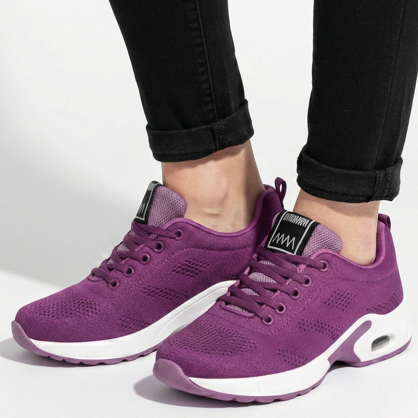 Women's walking shoes with air cushioning and breathable mesh