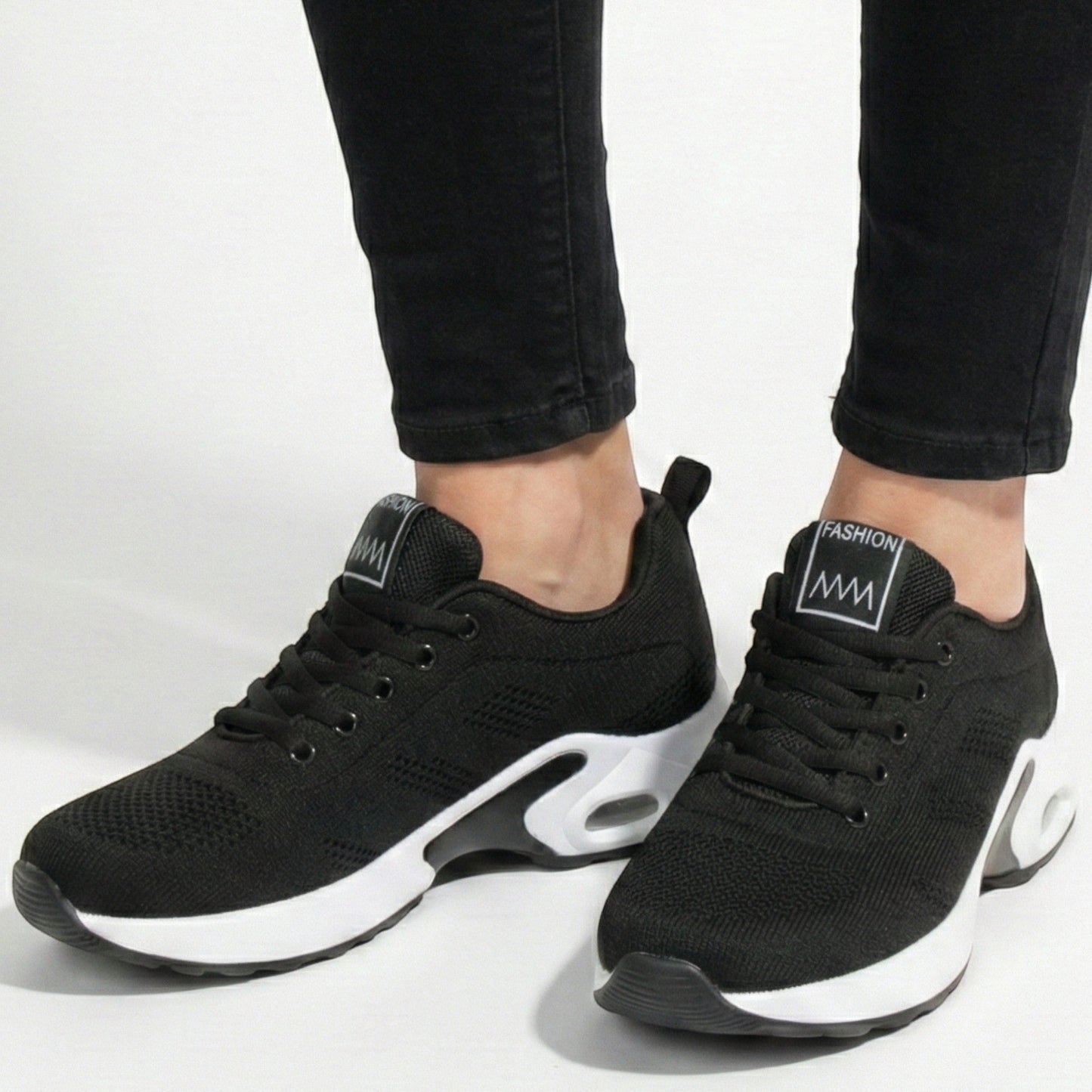 Women's walking shoes with air cushioning and breathable mesh