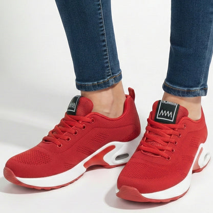 Women's walking shoes with air cushioning and breathable mesh
