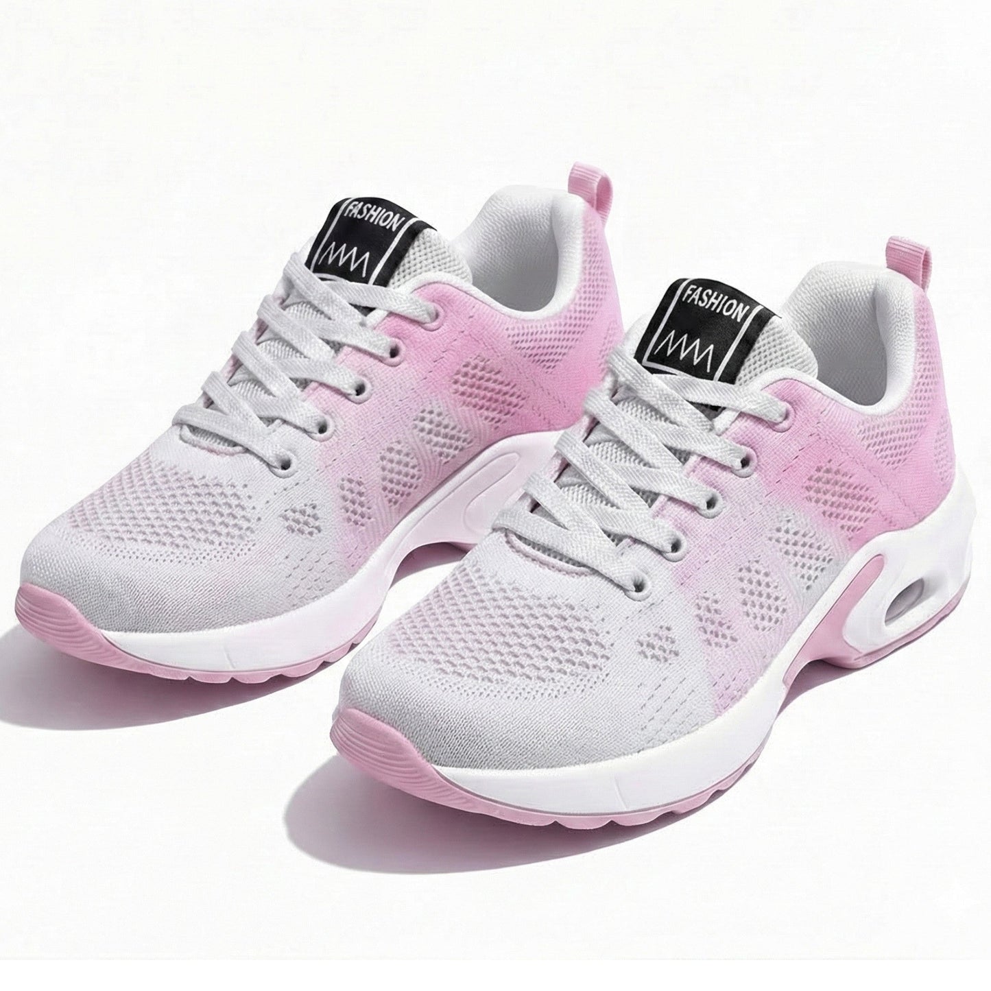 Women's walking shoes with air cushioning and breathable mesh