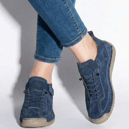 Unisex PU leather sneakers with elastic slip-on design