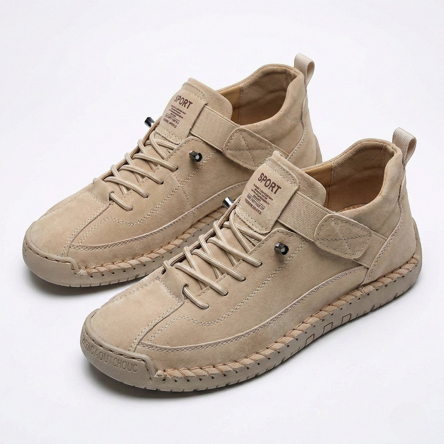 Unisex PU leather sneakers with elastic slip-on design