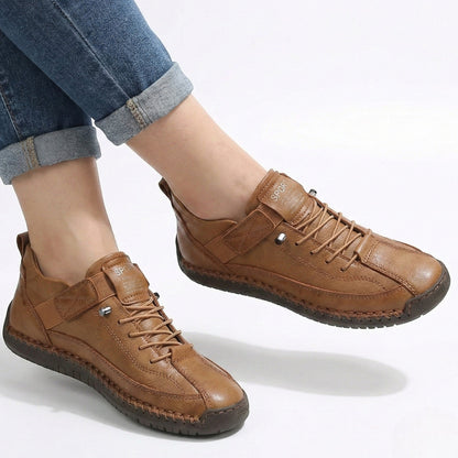 Unisex PU leather sneakers with elastic slip-on design