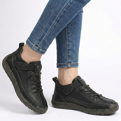 Unisex PU leather sneakers with elastic slip-on design